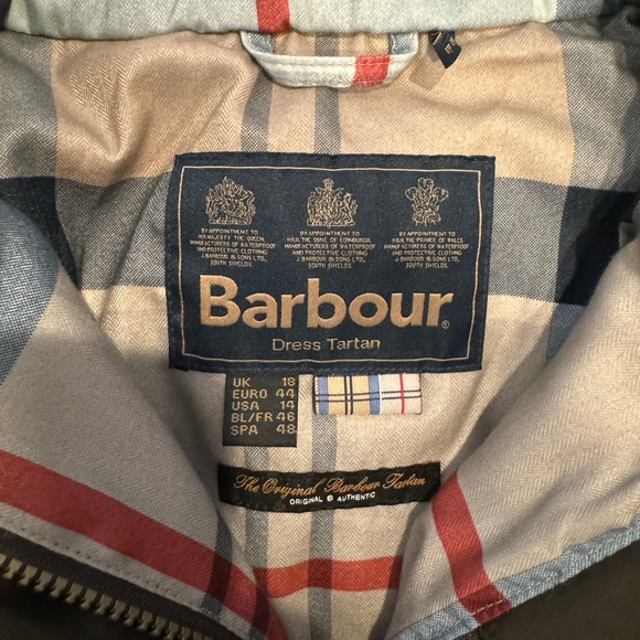 Barbour Millfire Diamond- Quilted Jacket. Brown/olive color.  Size 14. - Picture 3 of 12